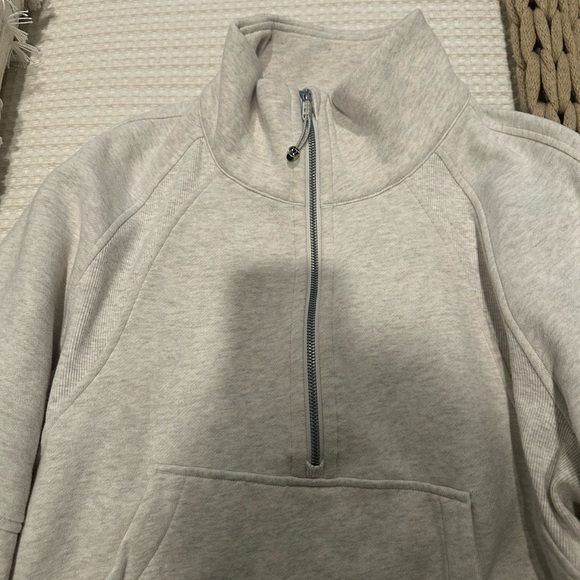 Lululemon Heathered Bone Half-Zip Scuba Sweatshirt - Picture 3 of 6
